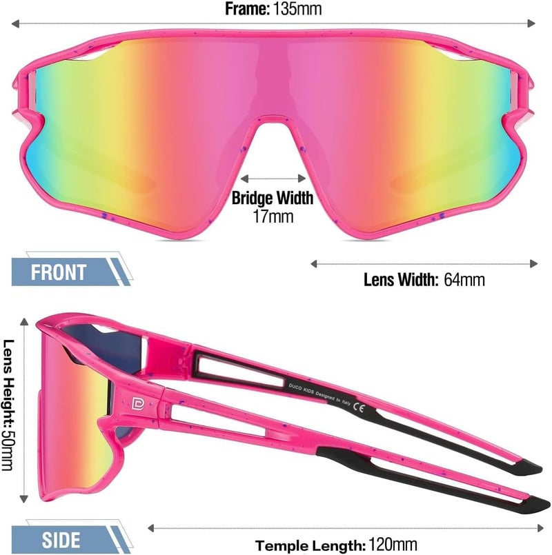 Duco Kids Sunglasses Youth Baseball Sun Glasses Lightweight TR90 Frame UV400 Sports Cycling Shades for Boys Girls DK268 - Image 3